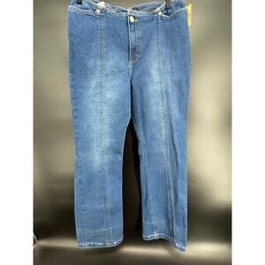 Y2K Zena Jeans Women's Contoured Waistbandless Straight Leg Stretch Denim Jeans